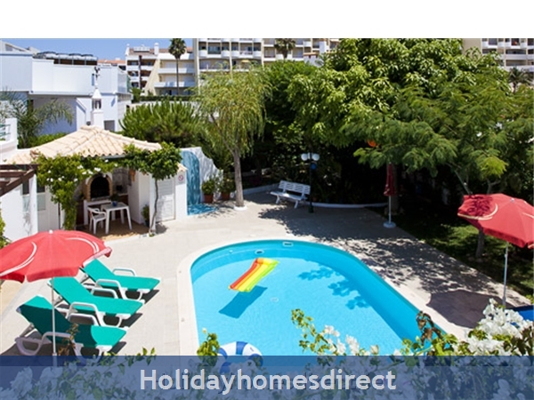 Villa Bonita  Pool Area with sunbeds in Albufeira